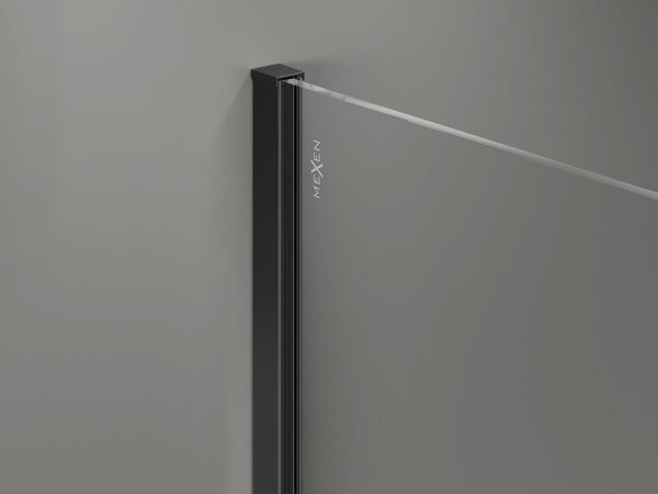 Mexen Kioto-X sprchová stěna Walk-in 60 x 200 cm, grafit 10 mm, černá - 800-060-101-70-40-X