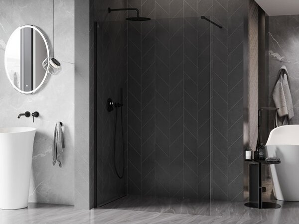 Mexen Kioto-X sprchová stěna Walk-in 100 x 200 cm, transparentní 10 mm, černá - 800-100-101-70-00-X