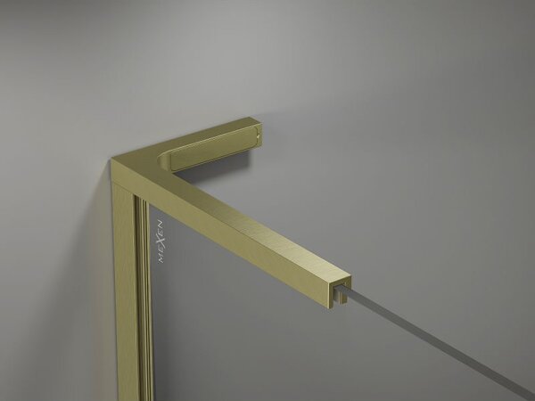Mexen Kioto-X L sprchová stěna Walk-in 50 x 200 cm, transparentní 10 mm, zlatá kartáčovaná - 800-050-107-55-00-X