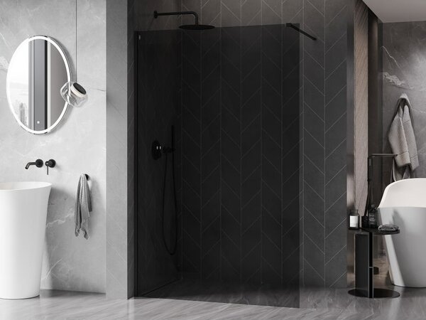 Mexen Kioto-X sprchová stěna Walk-in 60 x 200 cm, grafit 10 mm, černá - 800-060-101-70-40-X