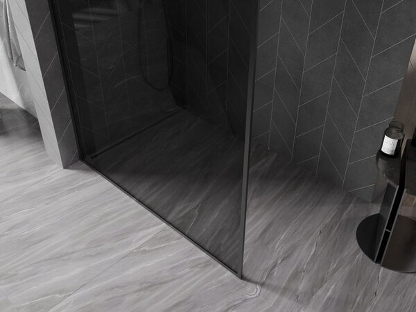 Mexen Kioto-XF sprchová zástěna Walk-in s rámem 110 x 202 cm, grafit 10 mm, černá - 800-110-104-70-40-X