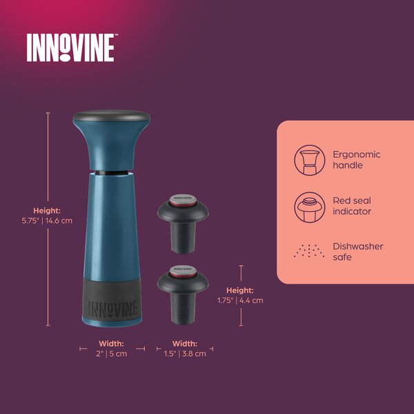 Innovine Vakuová pumpička na víno Innovine, modrá