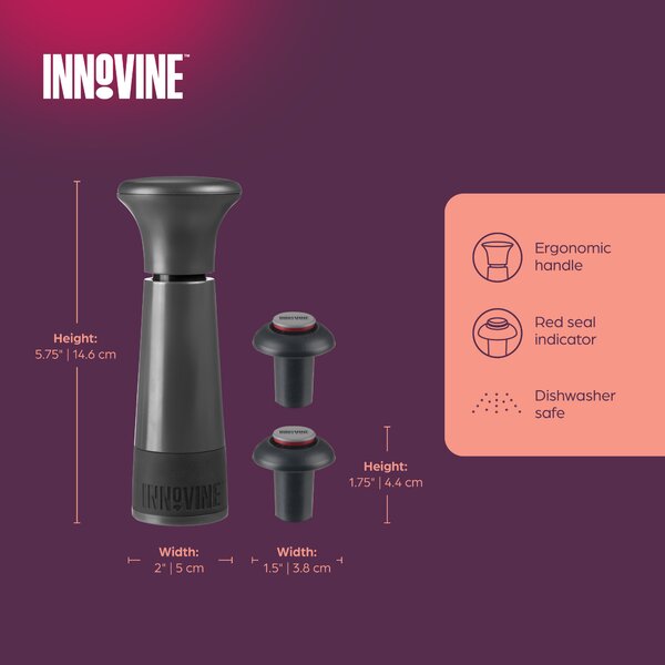 Innovine Vakuová pumpička na víno Innovine, grafitová