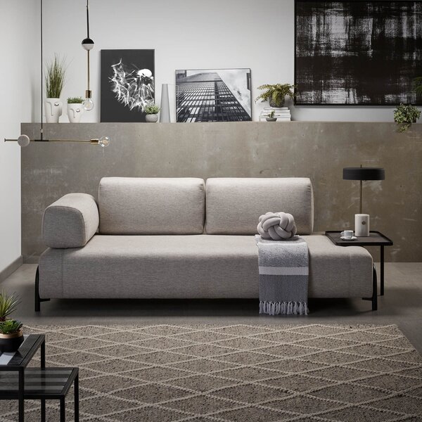 Velký černý kovový odkládací stolek Kave Home Compo 54 x 40 cm