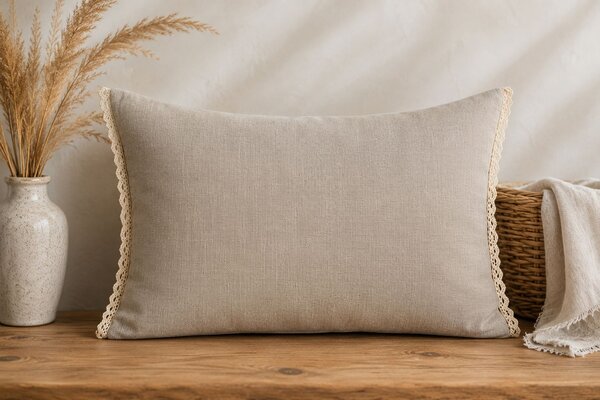 Tom Linen PROVENCE – lněný povlak s krajkou Velikost: 40x40cm