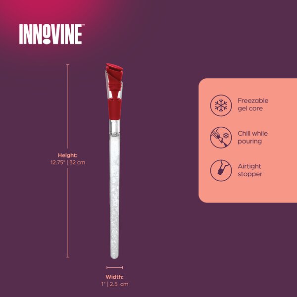 Chladicí tyčinka na víno s nálevkou, Innovine, červená, 2076