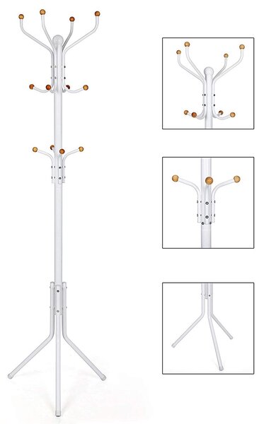 SONGMICS Kovový věšák na oblečení 182cm bílý