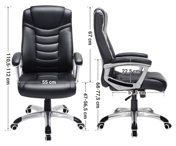 SONGMICS Ergonomická kancelářská židle Tord černá