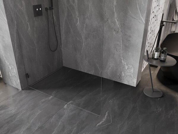 Mexen Lunar L sprchová stěna Walk-in levá 70 x 200 cm, transparentní 8 mm, černá - 830L-070-000-70-00-L
