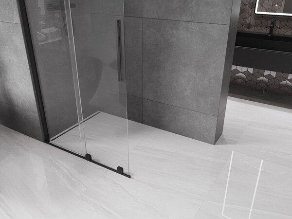 Mexen Velar posuvná sprchová zástěna Walk-in 75 x 200 cm, transparentní 8 mm, černá - 871-075-000-03-70