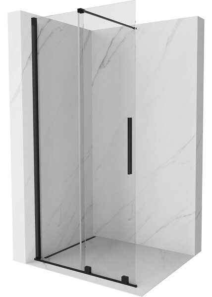 Mexen Velar posuvná sprchová zástěna Walk-in 75 x 200 cm, transparentní 8 mm, černá - 871-075-000-03-70