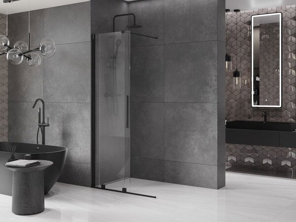 Mexen Velar posuvná sprchová zástěna Walk-in 75 x 200 cm, transparentní 8 mm, černá - 871-075-000-03-70