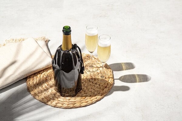 Chaldicí návlek na sekt, Vacu Vin, černý, 38856606