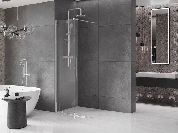 Mexen Velar sprchová stěna posuvná Walk-in 70 x 200 cm, transparentní 8 mm, chrom - 871-070-000-03-01