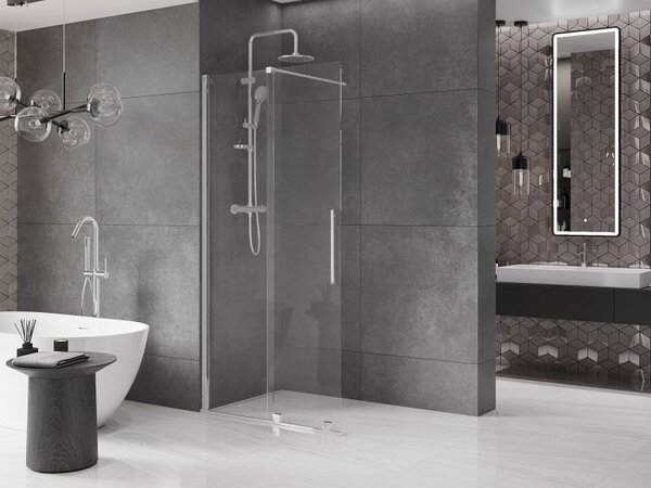Mexen Velar sprchová stěna posuvná Walk-in 70 x 200 cm, transparentní 8 mm, chrom - 871-070-000-03-01