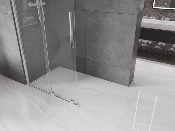 Mexen Velar sprchová stěna posuvná Walk-in 70 x 200 cm, transparentní 8 mm, chrom - 871-070-000-03-01