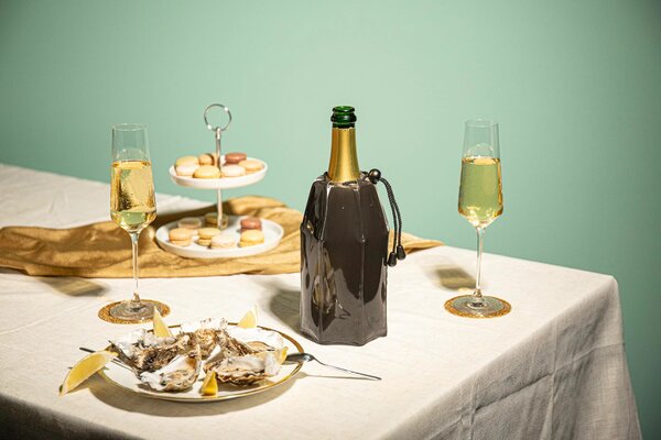 Chaldicí návlek na sekt, Vacu Vin, černý, 38856606