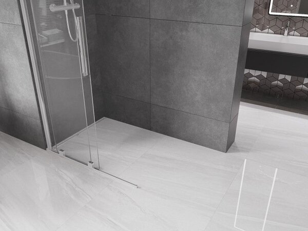 Mexen Velar sprchová stěna posuvná Walk-in 70 x 200 cm, transparentní 8 mm, chrom - 871-070-000-03-01