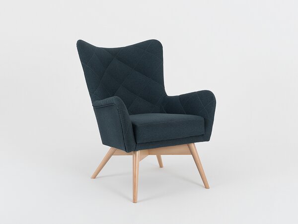 Nordic Design Tmavě zelené látkové křeslo Morris