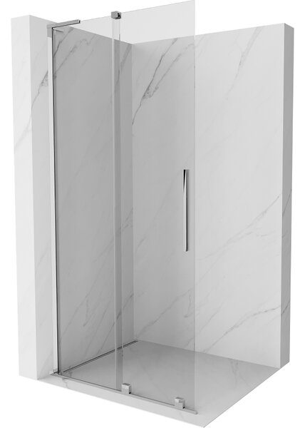 Mexen Velar L, posuvná sprchová zástěna Walk-in 90 x 200 cm, 8mm čiré sklo, chromová, 871-090-003-03-01