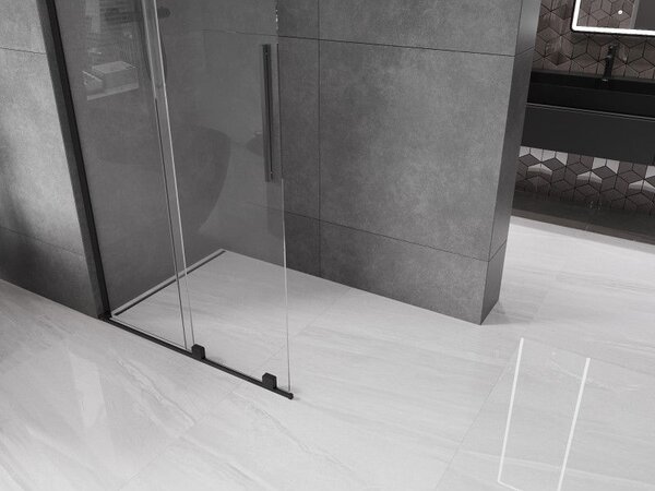 Mexen Velar L posuvná sprchová stěna Walk-in 90 x 200 cm, transparentní 8 mm, černá - 871-090-003-03-70