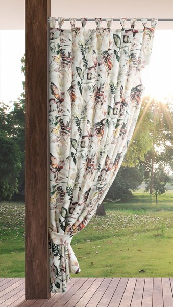ZAHRADNÍ VODĚODOLNÝ ZÁVĚS NA POUTKÁCH GARDEN 155X220 CM KVĚTY