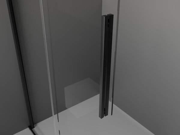 Mexen Velar L posuvná sprchová stěna Walk-in 90 x 200 cm, transparentní 8 mm, černá - 871-090-003-03-70