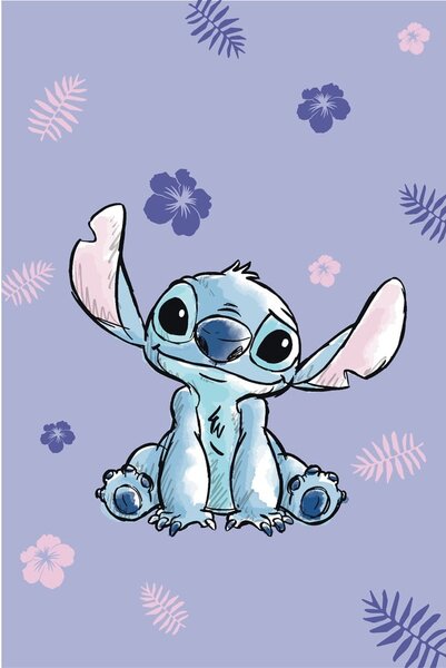 Fialová dětská deka z mikroflanelu 100x150 cm Lilo and Stitch – Jerry Fabrics