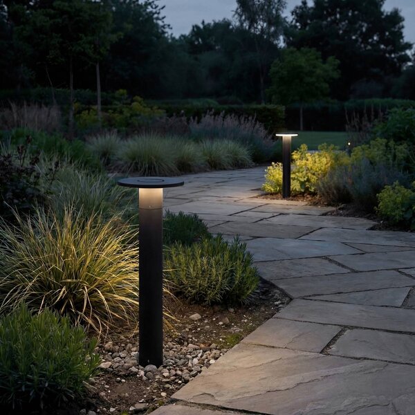 Arcchio LED osvětlení cesty Tovio, výška 65 cm, antracitová barva, Hliník / šedá / zinek, Hliník, Moderní