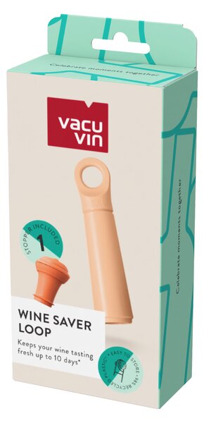 Vakuová pumpička na víno Loop Vacu Vin + 1 zátka - terakota
