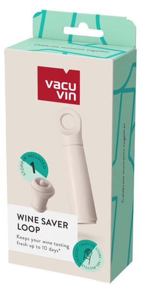 Vakuová pumpička na víno Loop Vacu Vin + 1 zátka - písková