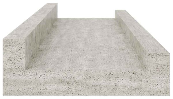 Nástěnné police 2 ks betonově šedé 40 x 9 x 3 cm 326699