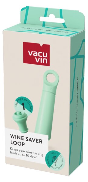 Vakuová pumpička na víno Loop Vacu Vin + 1 zátka - zelená