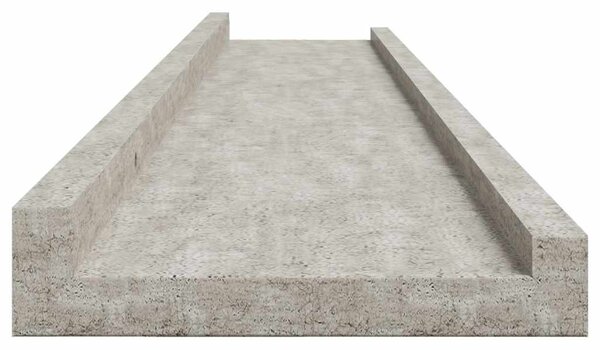 Nástěnné police 4 ks betonově šedé 100 x 9 x 3 cm 326707
