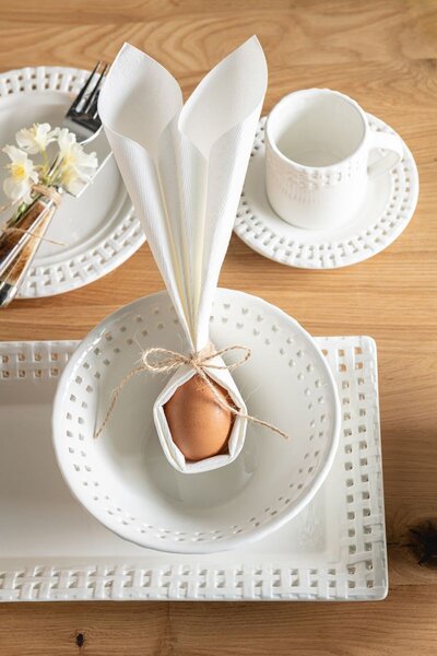 3ks bílá keramická miska Hella White - Ø14*6 / Ø17*7 / Ø19*9 cm - J-Line by Jolipa