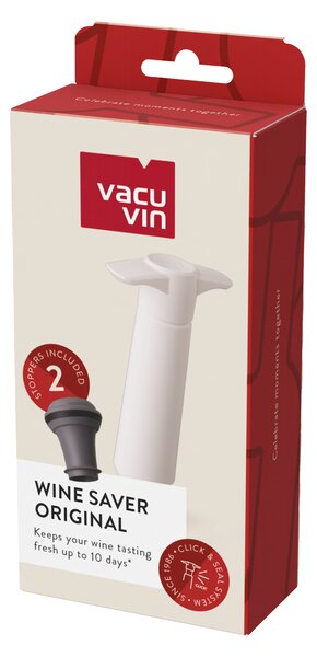 Vakuová pumpička na víno Vacu Vin + 2 zátky - bílá