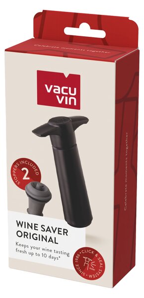Vakuová pumpička na víno Vacu Vin + 2 zátky - černá