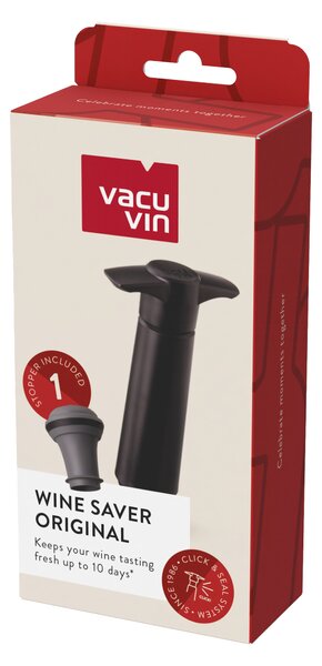 Vakuová pumpička na víno Vacu Vin + 1 zátka - černá