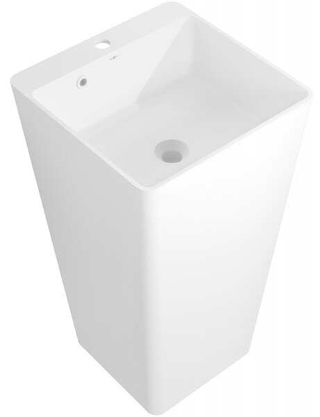 Mexen Neva volně stojící umyvadlo z konglomerátu 45 x 45 cm, bílá mat - 26614500