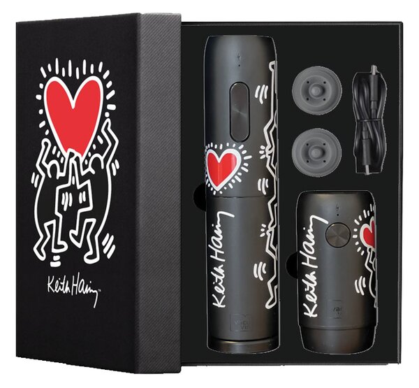Elektrická sada na víno Keith Haring Vacu Vin - USB, včetně Li-ion baterie