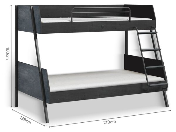 Čilek Studentská patrová postel (90x200-120x200 cm) Dark Metal