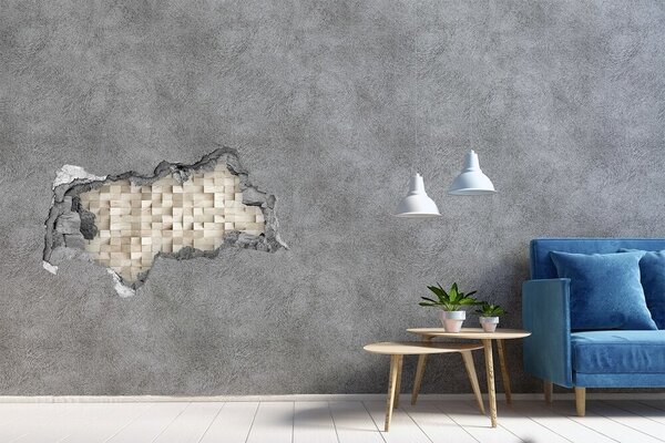 Samolepící díra 3D Dřevěné kostky nd-b-89246295
