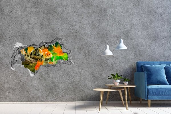 Díra 3D foto tapeta nálepka Zlaté rybičky nd-b-89540196