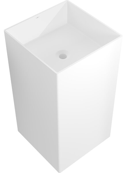 Mexen Xola-2 samostatně stojící umyvadlo z konglomerátu 45 x 45 cm, bílá mat - 26594500