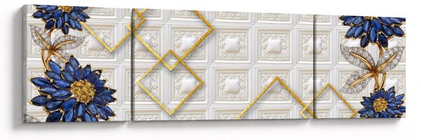Obraz - Diamantové květy (170x50 cm)