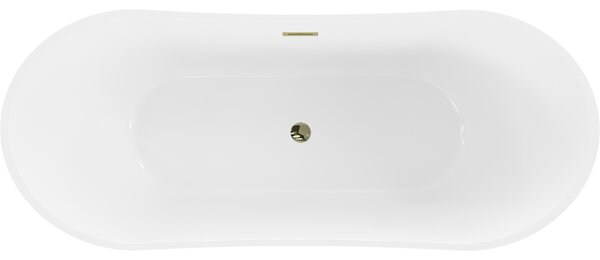 Mexen Celia volně stojící vana 170 x 75 cm, bílá, přepad zlatý - 52331707500-50