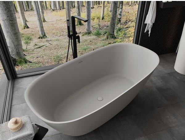 Mexen Como volně stojící vana z konglomerátu 150 x 82 cm, beton mat - 57311508261