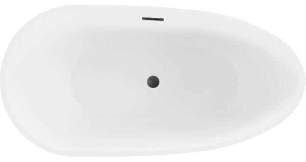 Mexen Eos volně stojící vana 150 x 75 cm, bílá, černý přepad - 52471507500-70