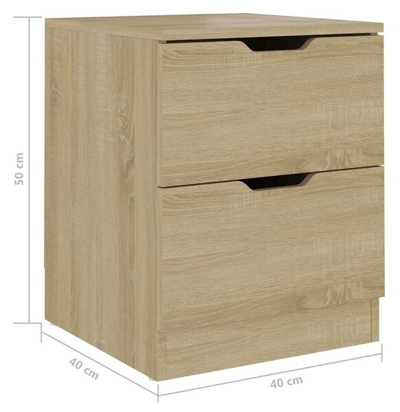 Noční stolky 2 ks dub sonoma 40 x 40 x 50 cm kompozitní dřevo 326730
