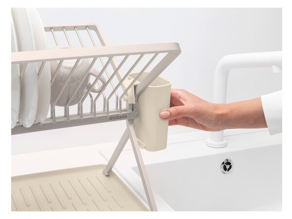 Béžový kovový dvoupatrový odkapávač 37x33 cm – Brabantia